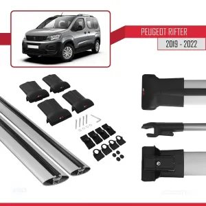 Peugeot Rifter 2019-2022 Arası ile Uyumlu FLY Model Ara Atkı Tavan Barı GRİ thumb 5