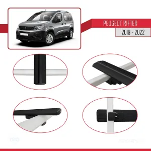 Peugeot Rifter 2019-2022 Arası ile uyumlu Basic Model Ara Atkı Tavan Barı SİYAH 3 ADET thumb 4