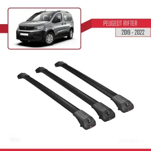 Peugeot Rifter 2019-2022 Arası ile uyumlu ACE-1 Ara Atkı Tavan Barı SİYAH 3 ADET BAR thumb 3