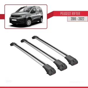 Peugeot Rifter 2019-2022 Arası ile uyumlu ACE-1 Ara Atkı Tavan Barı GRİ 3 ADET BAR thumb 3