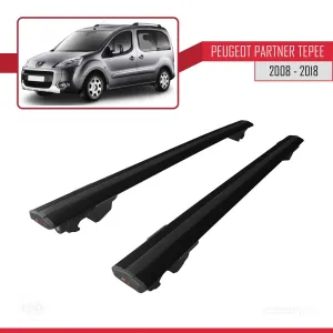 Peugeot Partner Tepe 2008-2018 Arası ile uyumlu HOOK Model Anahtar Kilitli Ara Atkı Tavan Barı SİYAH thumb 4