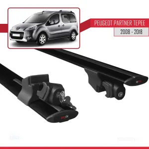 Peugeot Partner Tepe 2008-2018 Arası ile uyumlu HOOK Model Anahtar Kilitli Ara Atkı Tavan Barı SİYAH thumb 5