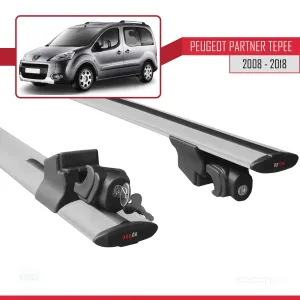 Peugeot Partner Tepe 2008-2018 Arası ile uyumlu HOOK Model Anahtar Kilitli Ara Atkı Tavan Barı GRİ thumb 5