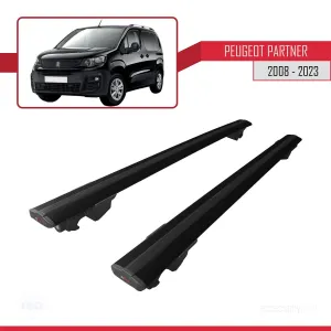 Peugeot Partner 2019-2022 Arası ile uyumlu HOOK Model Anahtar Kilitli Ara Atkı Tavan Barı SİYAH thumb 4