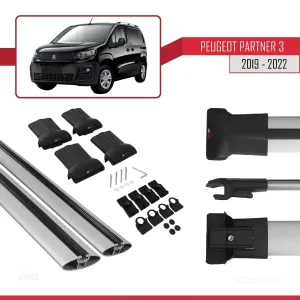 Peugeot Partner 2019-2022 Arası ile Uyumlu FLY Model Ara Atkı Tavan Barı GRİ thumb 5