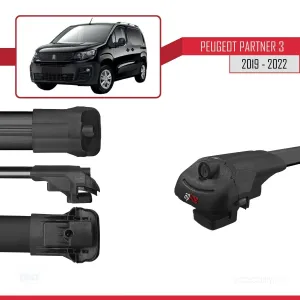 Peugeot Partner 2019-2022 Arası ile uyumlu ACE-1 Ara Atkı Tavan Barı SİYAH 4 ADET BAR thumb 4