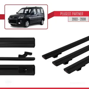 Peugeot Partner 2003-2008 Arası ile uyumlu Basic Model Ara Atkı Tavan Barı SİYAH 3 ADET thumb 3