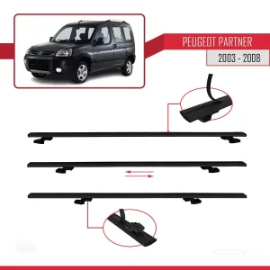 Peugeot Partner 2003-2008 Arası ile uyumlu Basic Model Ara Atkı Tavan Barı SİYAH 3 ADET thumb 5