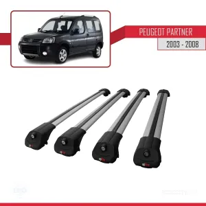 Peugeot Partner 2003-2008 Arası ile uyumlu ACE-1 Ara Atkı Tavan Barı GRİ 4 ADET BAR thumb 4