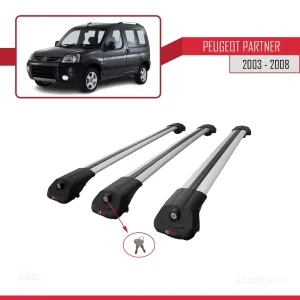 Peugeot Partner 2003-2008 Arası ile uyumlu ACE-1 Ara Atkı Tavan Barı GRİ 3 ADET BAR thumb 4