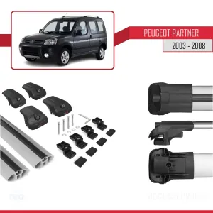 Peugeot Partner 2003-2008 Arası ile uyumlu ACE-1 Ara Atkı Tavan Barı GRİ - Görsel 5