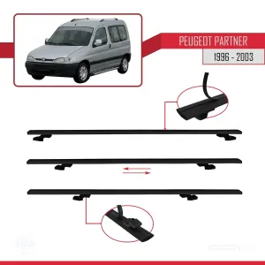 Peugeot Partner 1996-2003 Arası ile uyumlu Basic Model Ara Atkı Tavan Barı SİYAH 3 ADET - Görsel 5