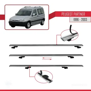 Peugeot Partner 1996-2003 Arası ile uyumlu Basic Model Ara Atkı Tavan Barı GRİ 3 ADET thumb 5