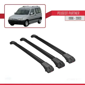Peugeot Partner 1996-2003 Arası ile uyumlu ACE-1 Ara Atkı Tavan Barı SİYAH 3 ADET BAR thumb 3
