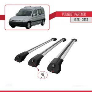 Peugeot Partner 1996-2003 Arası ile uyumlu ACE-1 Ara Atkı Tavan Barı GRİ 3 ADET BAR thumb 4