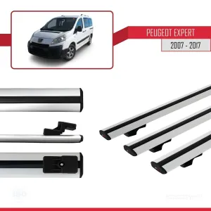 Peugeot Expert 2007-2017 Arası ile uyumlu Basic Model Ara Atkı Tavan Barı GRİ 3 ADET thumb 3