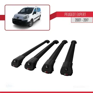 Peugeot Expert 2007-2017 Arası ile uyumlu ACE-1 Ara Atkı Tavan Barı SİYAH 4 ADET BAR thumb 4