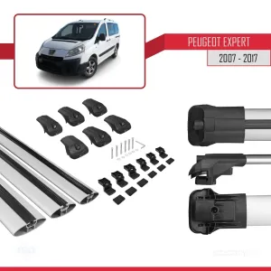 Peugeot Expert 2007-2017 Arası ile uyumlu ACE-1 Ara Atkı Tavan Barı GRİ 3 ADET BAR thumb 5