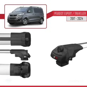 Peugeot Expert - Traveller 2017 ve Sonrası ile uyumlu ACE-1 Ara Atkı Tavan Barı GRİ 4 ADET BAR thumb 5