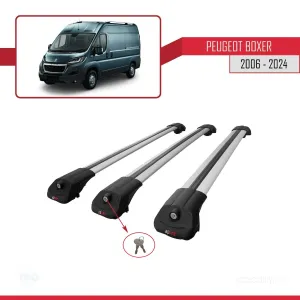Peugeot Boxer 2006 ve Sonrası ile uyumlu ACE-1 Ara Atkı Tavan Barı GRİ 3 ADET BAR thumb 4