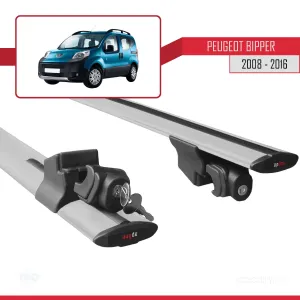Peugeot Bipper 2008-2016 Arası ile uyumlu HOOK Model Anahtar Kilitli Ara Atkı Tavan Barı GRİ thumb 5