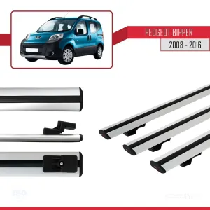 Peugeot Bipper 2008-2016 Arası ile uyumlu Basic Model Ara Atkı Tavan Barı GRİ 3 ADET thumb 5