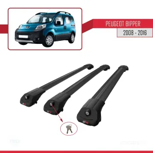 Peugeot Bipper 2008-2016 Arası ile uyumlu ACE-1 Ara Atkı Tavan Barı SİYAH 3 ADET BAR thumb 4