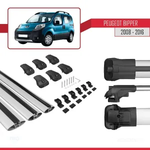 Peugeot Bipper 2008-2016 Arası ile uyumlu ACE-1 Ara Atkı Tavan Barı GRİ 3 ADET BAR thumb 5