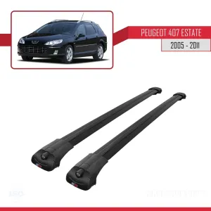 Peugeot 407 SW 2005-2011 Arası ile uyumlu ACE-1 Ara Atkı Tavan Barı SİYAH thumb 3