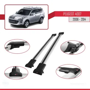 Peugeot 4007 2006-2014 Arası ile Uyumlu FLY Model Ara Atkı Tavan Barı GRİ - Görsel 5