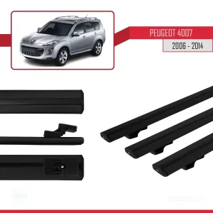 Peugeot 4007 2006-2014 Arası ile uyumlu Basic Model Ara Atkı Tavan Barı SİYAH 3 ADET - Görsel 3
