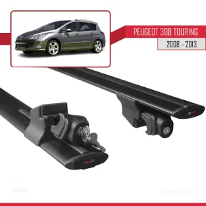 Peugeot 308 SW / Estate 2008-2013 Arası ile uyumlu HOOK Model Anahtar Kilitli Ara Atkı Tavan Barı SİYAH thumb 5