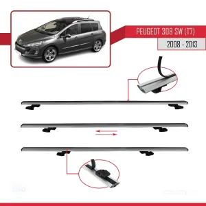 Peugeot 308 SW (T7) 2008-2013 Arası ile uyumlu Basic Model Ara Atkı Tavan Barı GRİ 3 ADET - Görsel 5