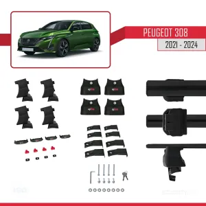 Peugeot 308 2021 ve Sonrası ile Uyumlu ACE-4 Ara Atkı Tavan Barı SİYAH thumb 5