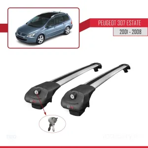 Peugeot 307 SW 2001-2008 Arası ile uyumlu ACE-1 Ara Atkı Tavan Barı GRİ thumb 4