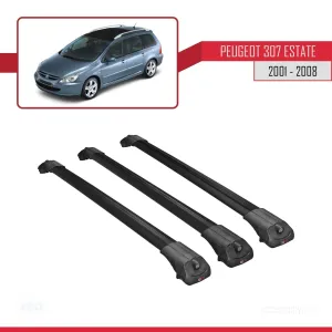 Peugeot 307 ESTATE 2001-2008 Arası ile uyumlu ACE-1 Ara Atkı Tavan Barı SİYAH 3 ADET BAR thumb 3