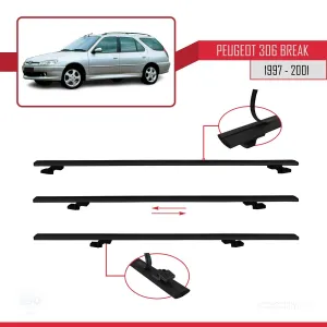 Peugeot 306 Estate 1997-2001 Arası ile uyumlu Basic Model Ara Atkı Tavan Barı SİYAH 3 ADET - Görsel 5