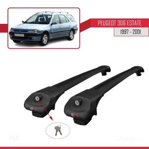 Peugeot 306 Estate 1997-2001 Arası ile uyumlu ACE-1 Ara Atkı Tavan Barı SİYAH thumb 4