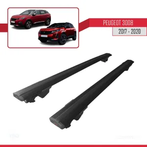 Peugeot 3008 2017-2020 Arası ile uyumlu HOOK Model Anahtar Kilitli Ara Atkı Tavan Barı SİYAH thumb 4