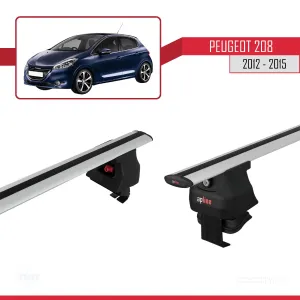 Peugeot 208 2012-2015 Arası ile uyumlu ACE-4 Ara Atkı Tavan Barı GRİ thumb 3