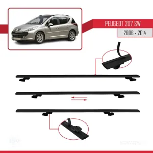 Peugeot 207 SW 2006-2014 Arası ile uyumlu Basic Model Ara Atkı Tavan Barı SİYAH 3 ADET thumb 5