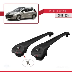 Peugeot 207 SW 2006-2014 Arası ile uyumlu ACE-1 Ara Atkı Tavan Barı SİYAH thumb 4