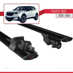 Peugeot 2008 2020 ve Sonrası ile uyumlu HOOK Model Anahtar Kilitli Ara Atkı Tavan Barı SİYAH thumb 5