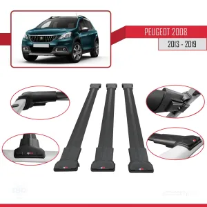 Peugeot 2008 2013-2019 Arası ile Uyumlu FLY Model Ara Atkı Tavan Barı SİYAH 3 ADET BAR thumb 5