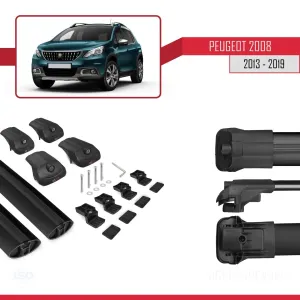 Peugeot 2008 2013-2019 Arası ile uyumlu ACE-1 Ara Atkı Tavan Barı SİYAH - Görsel 5
