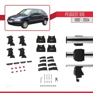 Peugeot 106 1992-2004 Arası ile uyumlu ACE-4 Ara Atkı Tavan Barı GRİ - Görsel 4