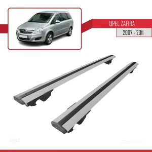 Opel Zafira 2007-2011 Arası ile uyumlu HOOK Model Anahtar Kilitli Ara Atkı Tavan Barı GRİ thumb 4