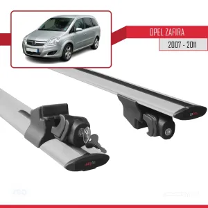 Opel Zafira 2007-2011 Arası ile uyumlu HOOK Model Anahtar Kilitli Ara Atkı Tavan Barı GRİ thumb 5