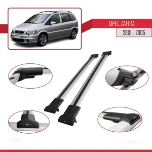 Opel Zafira 2001-2005 Arası ile uyumlu FLY Model Ara Atkı Tavan Barı GRİ - Görsel 5