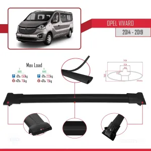 Opel Vivaro 2014-2019 Arası ile uyumlu FLY Model Ara Atkı Tavan Barı SİYAH thumb 4